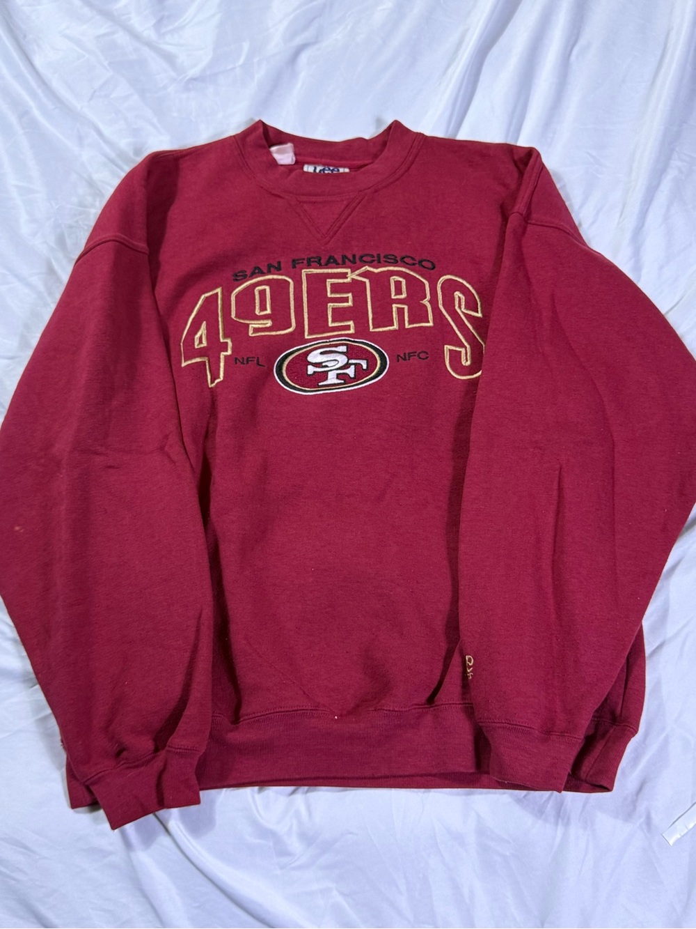Vintage San Francisco 49ers Burgundy Crewneck Sweatshirt VTG Lee Sport